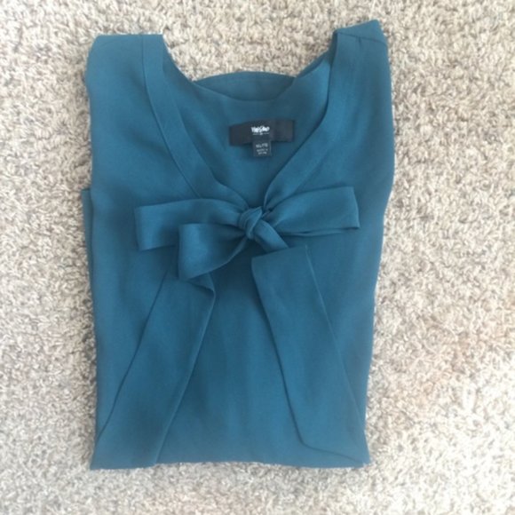 Mossimo Teal Blouse With Cute Tie - Picture 5 of 5